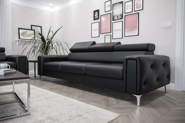 Sofa 3 miejsce do siedzenia Włókienniczy Skóra Sofy Kanapa Podkładka Luxury Meble Modern trzyosobowa