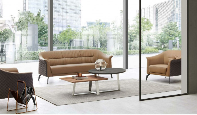 Zestaw sofowy Couch Ustawić 3+1 designerską sofę stolik kawowy Grupa Skóra