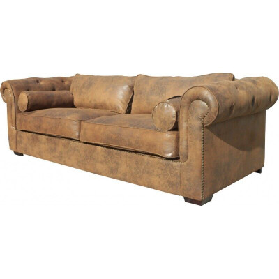 Chesterfield Zestaw sofowy 3+2 Kanapa Zestaw Podkładek Sofy Kanapy Nowa Sofa Skóra