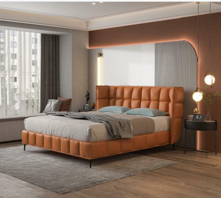 Łóżko Podkładka Design Luksusowe łóżko hotelowe Małżeństwo 180x200cm Skóra Double