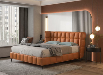 Łóżko Podkładka Design Luksusowe łóżko hotelowe Małżeństwo 180x200cm Skóra Double