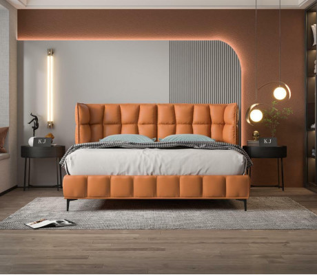 Łóżko Podkładka Design Luksusowe łóżko hotelowe Małżeństwo 180x200cm Skóra Double