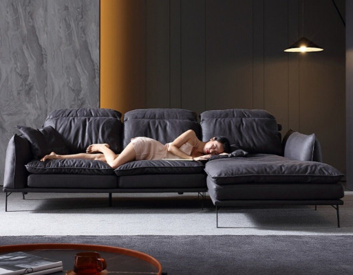 Skórzana sofa Narożnikowa kanapa Sofa Kanapa Podkładka Narożnik Ustawić Designerskie Meble