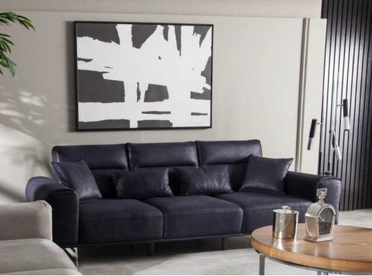 Sofa Soft Design Podkładka Meble Luksusowe trzyosobowe kanapy Czarne sofy
