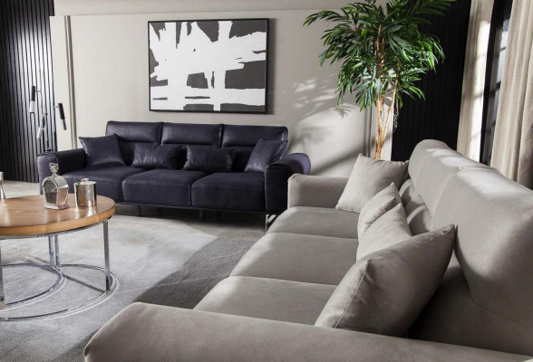 Sofa Soft Design Podkładka Meble Luksusowe trzyosobowe kanapy Czarne sofy