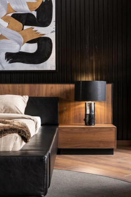 Luksusowe Łóżko z Szafkami Loft Sypialnia Meble Zestawy łóżek Tapicerowane