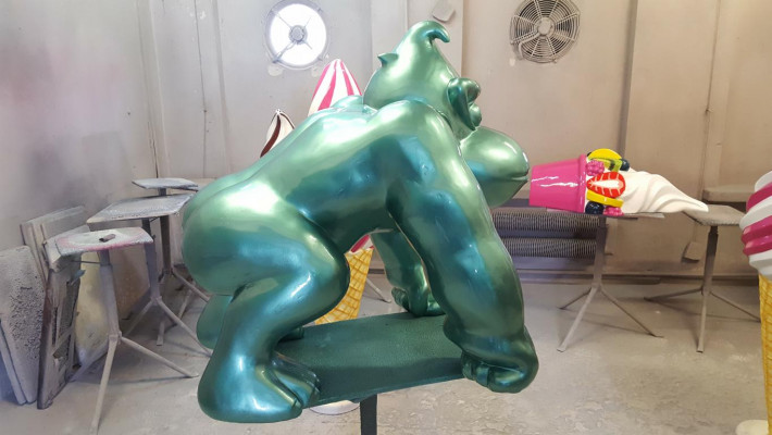 Dekoracja Deco Gorilla Garden Nowy projektant Rysunek Statua Nowoczesne figurki Posągi