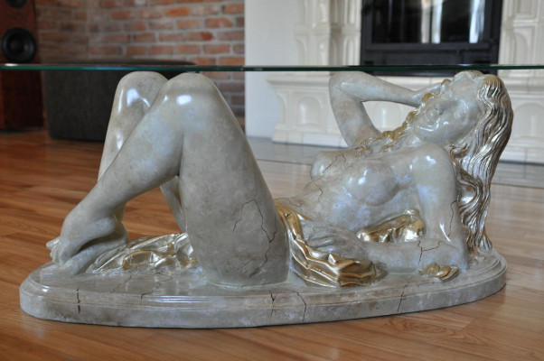 Erotyczna szklana rzeźba stolikowa figurka stolik kawowy Tabela sofa zamówienie stoły statua