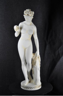 Antyk Marmurowa Statua Eva z Jabłkiem XXL Figurka Figurka Rzeźba Dekoracja PG010