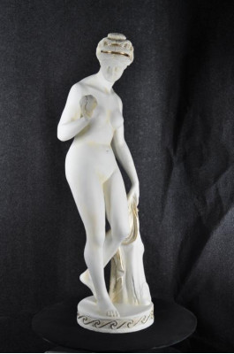 Antyk Marmurowa Statua Eva z Jabłkiem XXL Figurka Figurka Rzeźba Dekoracja PG010