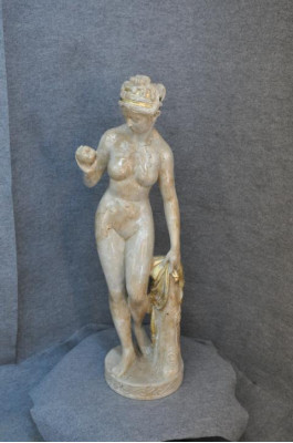 Antyk Marmurowa Statua Eva z Jabłkiem XXL Figurka Figurka Rzeźba Dekoracja PG010