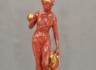 Antyk Marmurowa Statua Eva z Jabłkiem XXL Figurka Figurka Rzeźba Dekoracja PG0010