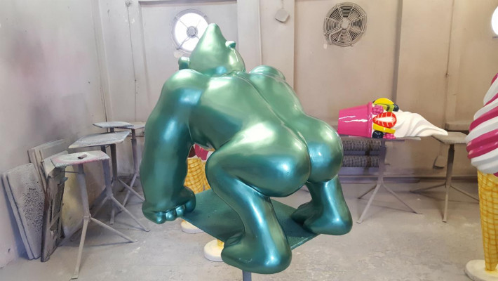 Dekoracja Deco Gorilla Garden Nowy projektant Rysunek Statua Nowoczesne figurki Posągi