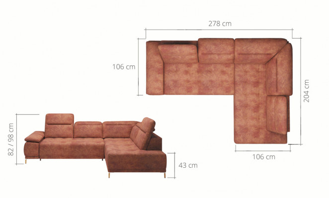 Automatyczna Narożnikowa kanapa Sofa Couch Design Couch Podkładka Włókiennicza Nowoczesny Materiał w Kształcie L Nowość