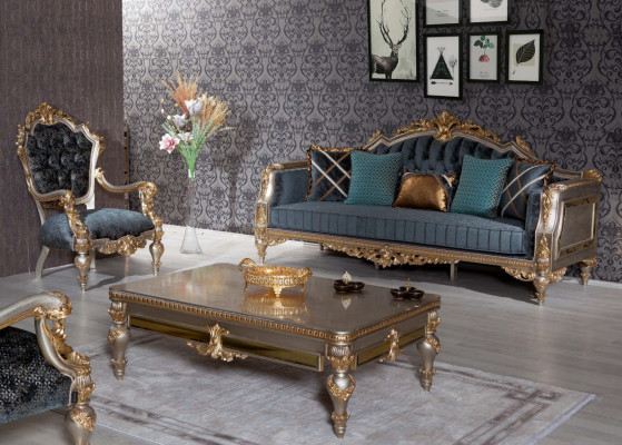 Designerska 3-miejsce do siedzenia w klasycznym stylu w salonie