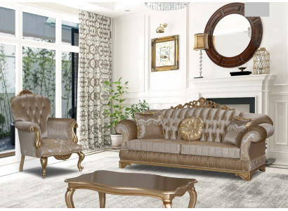 Design Chesterfield 3+1 Siedziba stolik kawowy Włókienniczy Couch Fotel Podkładka Sofa Kanapy