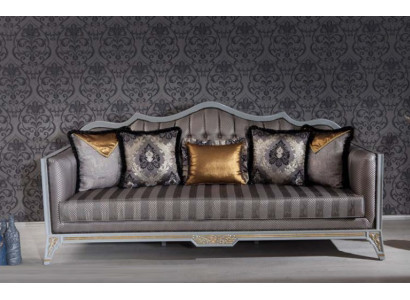 Sofa 3 miejsce do siedzenia Kanapy Sofy Trzyosobowe Włókienniczy Luksusowa Sofa Podkładka Baroque