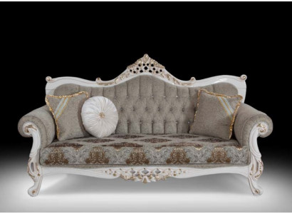 Klasyczna sofa w stylu Chesterfield do salonu Szary salon