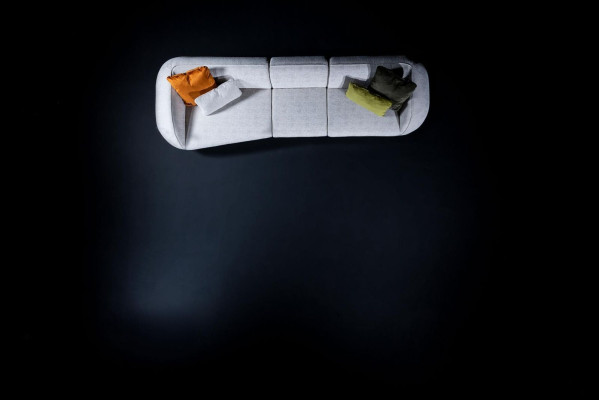 Szara sofa luksusowa pięcioosobowa kanapa do salonu designerskie meble tapicerowane