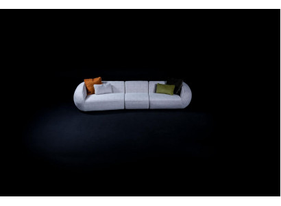 Szara sofa luksusowa pięcioosobowa kanapa do salonu designerskie meble tapicerowane