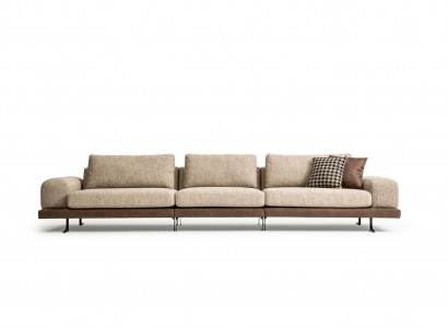 Beżowa pięcioosobowa sofa tapicerowana sofa Włókienniczy kanapa wypoczynkowa do salonu