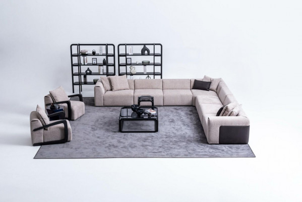Luksusowy komplet wypoczynkowy Grupa Żywy krajobraz Sofa w kształcie litery L Fotel Włókienniczy Nowość