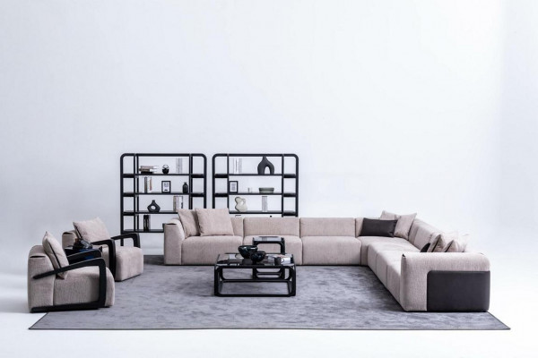 Luksusowy komplet wypoczynkowy Grupa Żywy krajobraz Sofa w kształcie litery L Fotel Włókienniczy Nowość