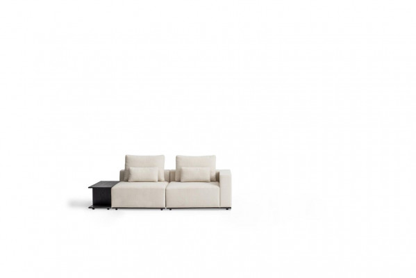Biała, luksusowa, trzyosobowa sofa tapicerowana, meble do salonu, sofy tekstylne