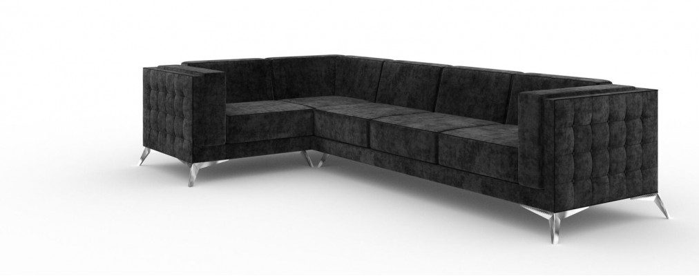 Chesterfield Narożnikowa kanapa L-Shape Material Design Couch Podkładka Siedziba Włókienniczy Sofa Narożnik Nowość