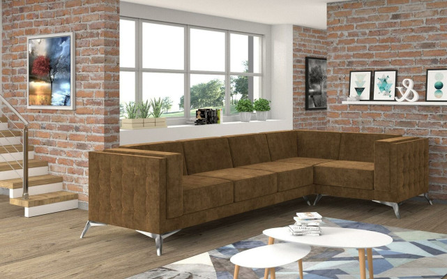 Narożnikowa kanapa Podkładka Ustawić Żywy krajobraz Sofa w kształcie litery L Designerskie kanapy