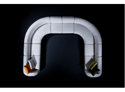 Designerska kanapa Narożnikowa do salonu luksusowa tapicerowana sofa Włókienniczy Meble style