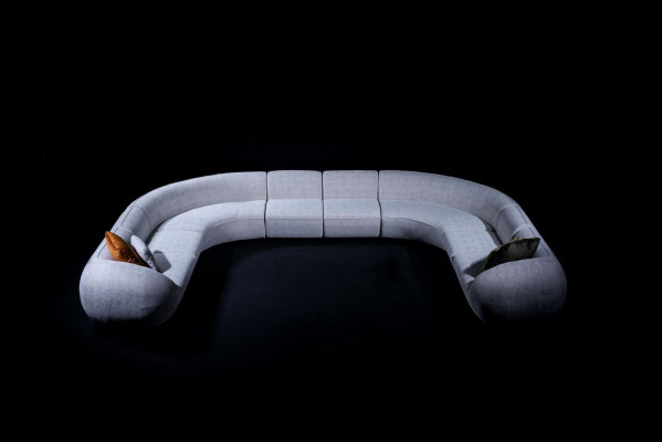 Designerska kanapa Narożnikowa do salonu luksusowa tapicerowana sofa Włókienniczy Meble style