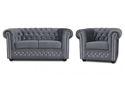 Chesterfield Zestaw sofowy 2+1 miejsce do siedzenia Design Couch Podkładka Sofa Ustawić Zestaw Nowy