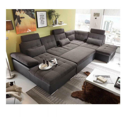 Narożnikowa kanapa Kształt U Sofa Żywy krajobraz Ustawić funkcję łóżka Design Podkładka
