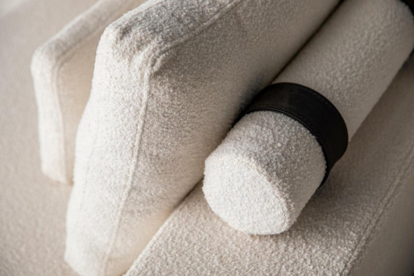 Nowoczesny Biały Zestaw sofowy Narożnikowa kanapa Żywy krajobraz Fotel 4tlg Materiał Sofa