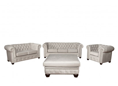 Chesterfield Zestaw sofowy 3+1+1 miejsce do siedzenia Design Couch Podkładka Sofa Ustawić Set