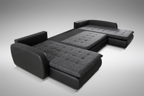 Design Narożnikowa kanapa Kształt U funkcji łóżka Sofa Skóra Włókienniczy Sofa New Żywy krajobraz