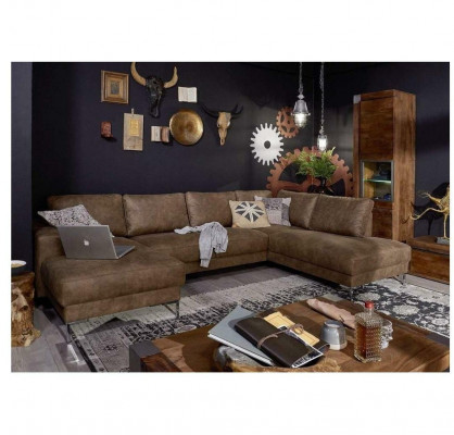 Narożnik Narożnikowa kanapa Kształt U Żywy krajobraz Sofa Couch Podkładka Ustawić Vintage