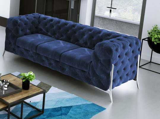 Chesterfield trzyosobowy, komfortowy, designerski pokój dzienny z 3 miejscami do siedzenia na kanapie