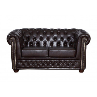 Chesterfield Zestaw sofowy Sofa Podkładka Design Skóra Materiał Obcios 3+2 Couch