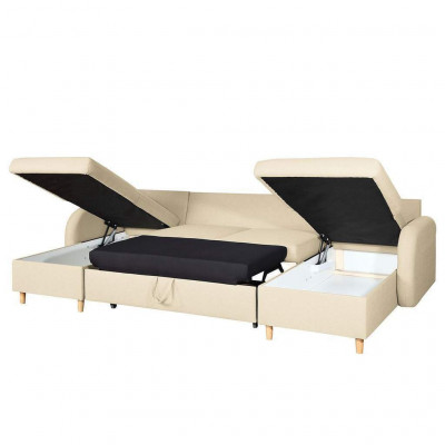 Narożnikowa kanapa Sofa Podkładka Couch Żywy krajobraz U Formularz Funkcja łóżka Włókienniczego Materiał