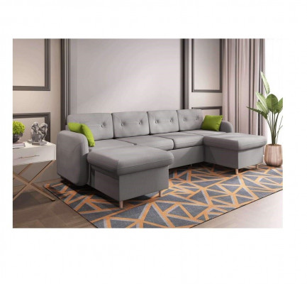 Żywy krajobraz funkcja łóżka Materiał Narożnikowa kanapa Kształt U Deko Couch Design Podkładka