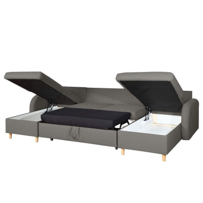 Design Narożnikowa kanapa Kształt U funkcji łóżka Kanapa Skóra Włókienniczy Sofy Sofa rozkładana