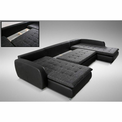 Design Narożnikowa kanapa Sofa Elena Funkcja łóżka Couch Podkładka Siedziba Narożnik Sofy XXL Nowość