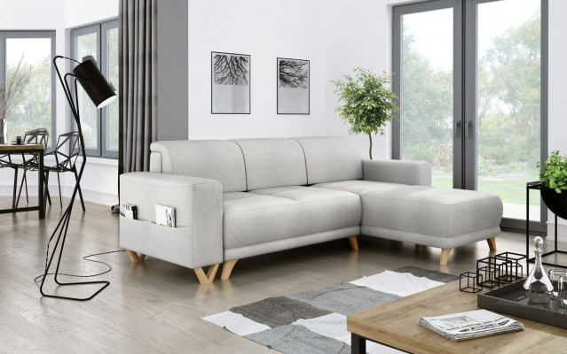 Design Narożnikowa kanapa Sofa w kształcie litery L Funkcja łóżka rozkładana sofa Podkładka Włókienniczy