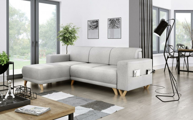 Design Narożnikowa kanapa Sofa w kształcie litery L Funkcja łóżka rozkładana sofa Podkładka Włókienniczy