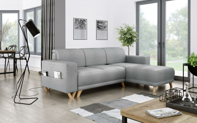 Design Narożnikowa kanapa Sofa w kształcie litery L Funkcja łóżka rozkładana sofa Podkładka Włókienniczy