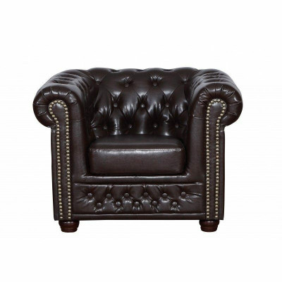 Chesterfield Zestaw sofowy Sofa 3+1 Kanapa Podkładka Zestaw Sofy Kanapy Skóra Meble