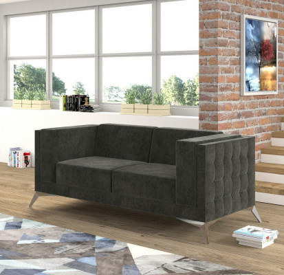 Chesterfield Couch Sofa Podkładka 2 miejsce do siedzenia Kanapy Siedziba Ustawić Sofy Szare Nowe