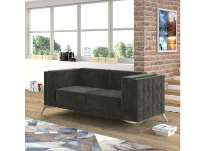 Chesterfield Couch Sofa Podkładka 2 miejsce do siedzenia Kanapy Siedziba Ustawić Sofy Szare Nowe